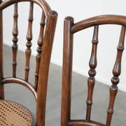 Set of 4 vintage bistro chairs Jacob & Josef Kohn Wien with a wicker seat