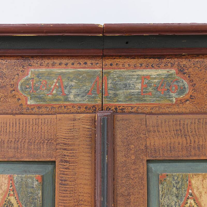 Painted Folk Art Bridal Cabinet 1846