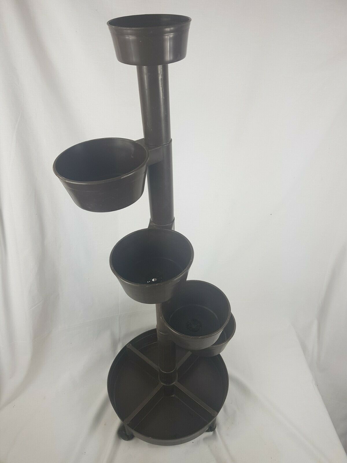 Porte-plantes, porte-pots en plastique marron design italien années 70