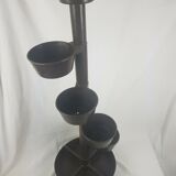 Plant holders, brown plastic jar holders italian design 70s