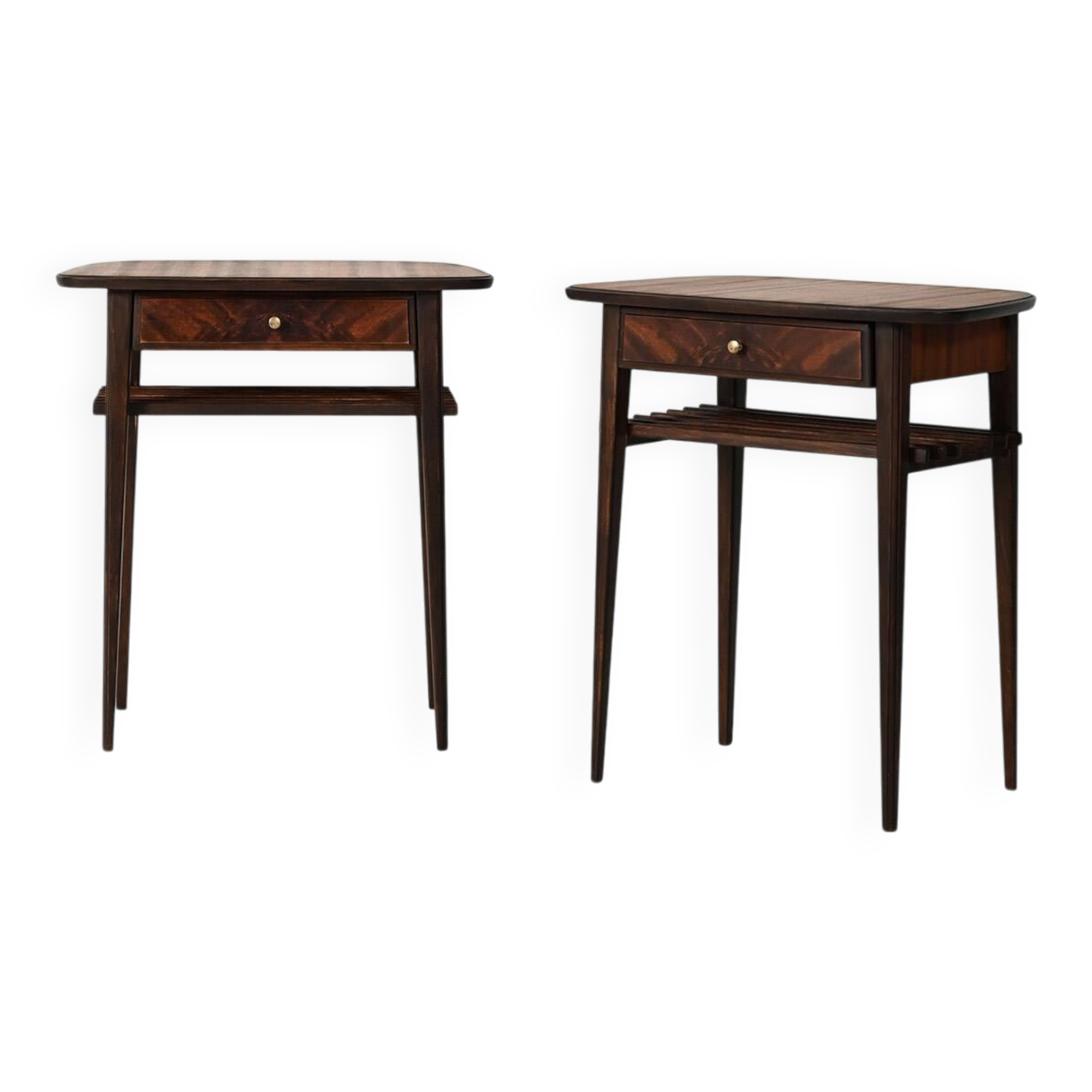 Pair of Scandinavian Mahogany Nightstands, 1950s