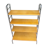 Shelf library Scandinavian wood and iron circa 1960/1970