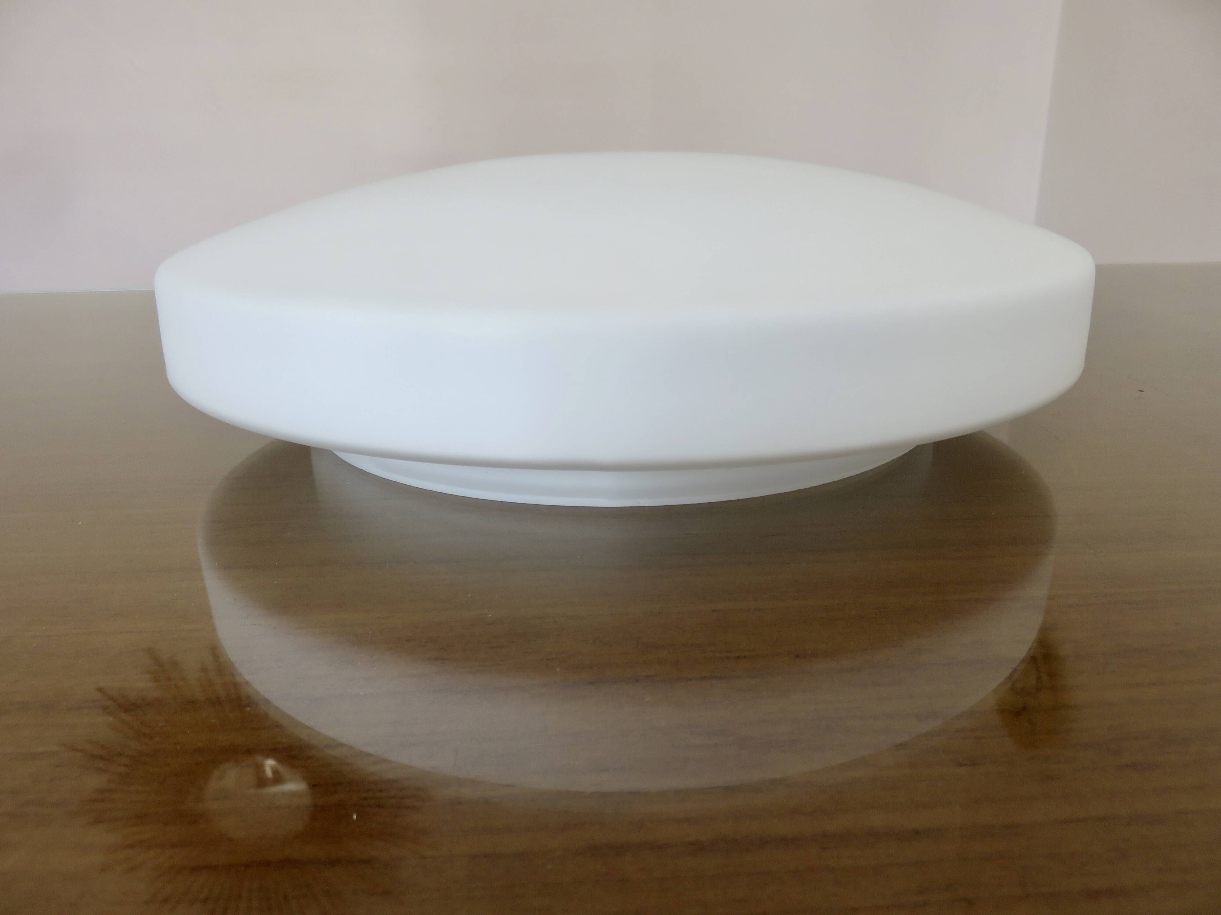 White opaline "pancake" ceiling light