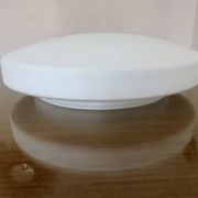 Plafonnier "galette" en opaline blanche