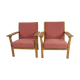 Paire fauteuils GE - 265 par Wegner Hans pour Getama 1950