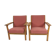 Paire fauteuils GE - 265 par Wegner Hans pour Getama 1950