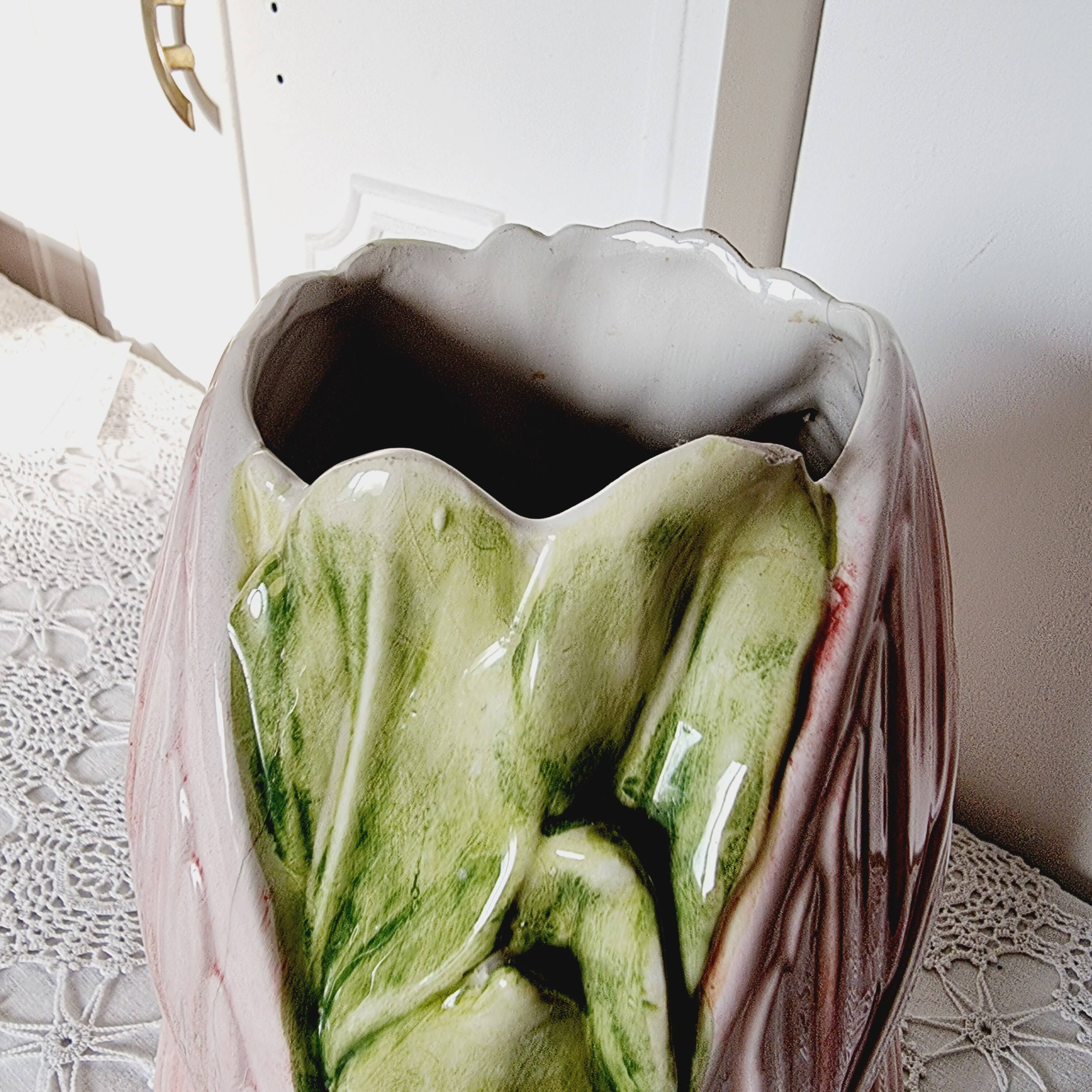 Vase papillon en céramique vernissée italienne