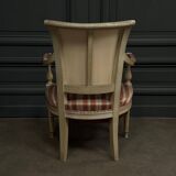 Fauteuil cabriolet Directoire gris rechampi première partie du XIXe