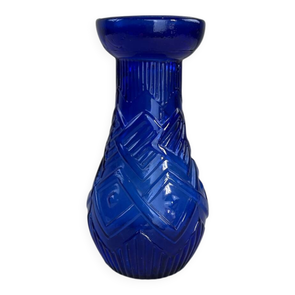 Vase art déco bleu cobalt — Beyit