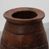Rare Rustic wabi sabi style vase in solid wood, France 1800s