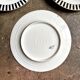 4 dessert plates in white, black and gold Limoges porcelain