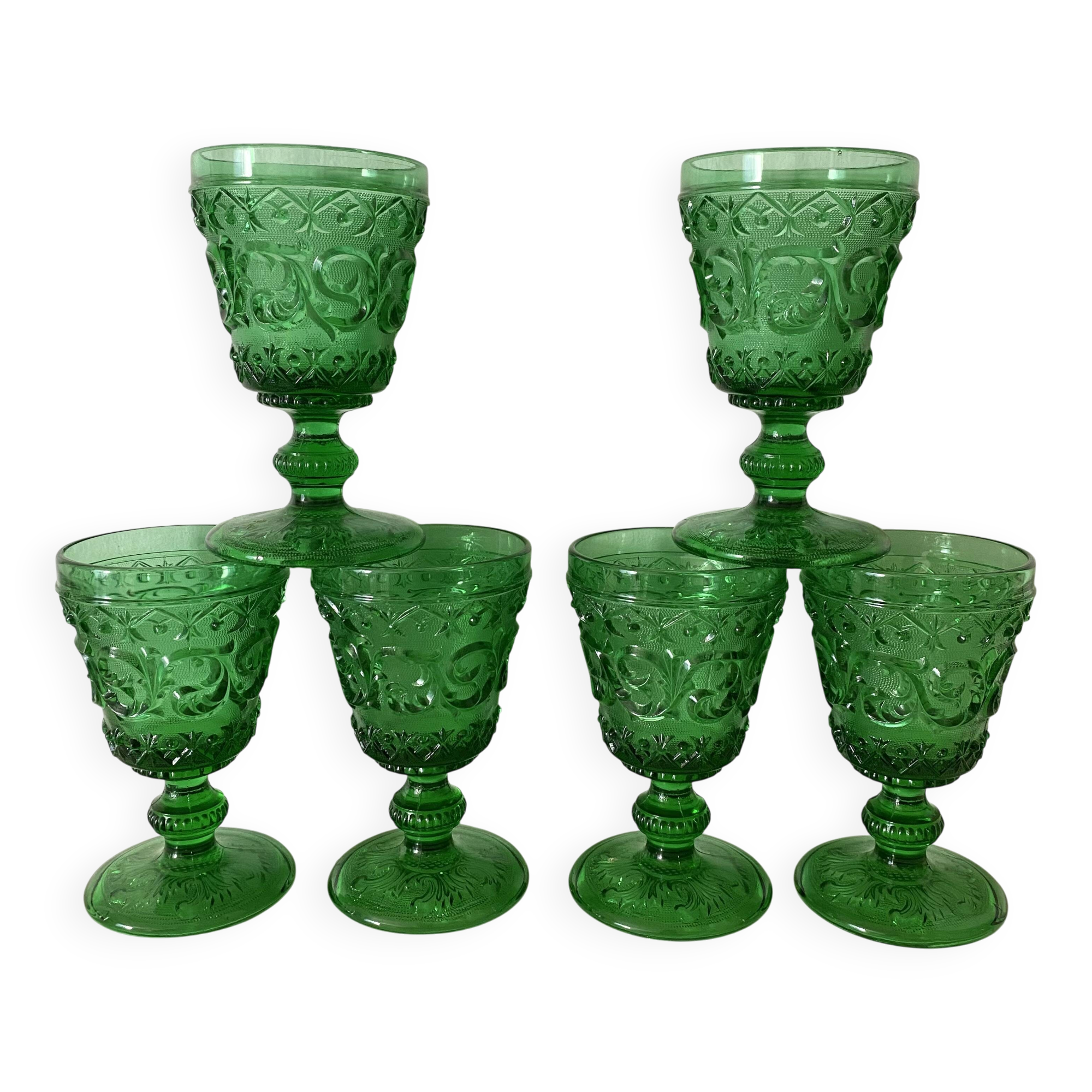 Baroque style stemmed glasses