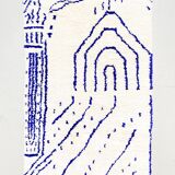 Azilal Moroccan Berber rug with majorelle blue patterns 2.50x1.43m