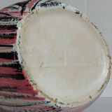 Free-form ceramic vase by R. Dupanier with abstract decoration from the 50s