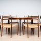Niels Otto Møller Model 15 Dining Table with Six Model 78 Chairs, J.L. Møll
