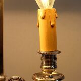 Bouillotte lamp in silver metal, empire style - early twentieth century