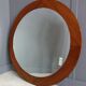 Miroir rond sur placage de teck des années 1960 - 49cm