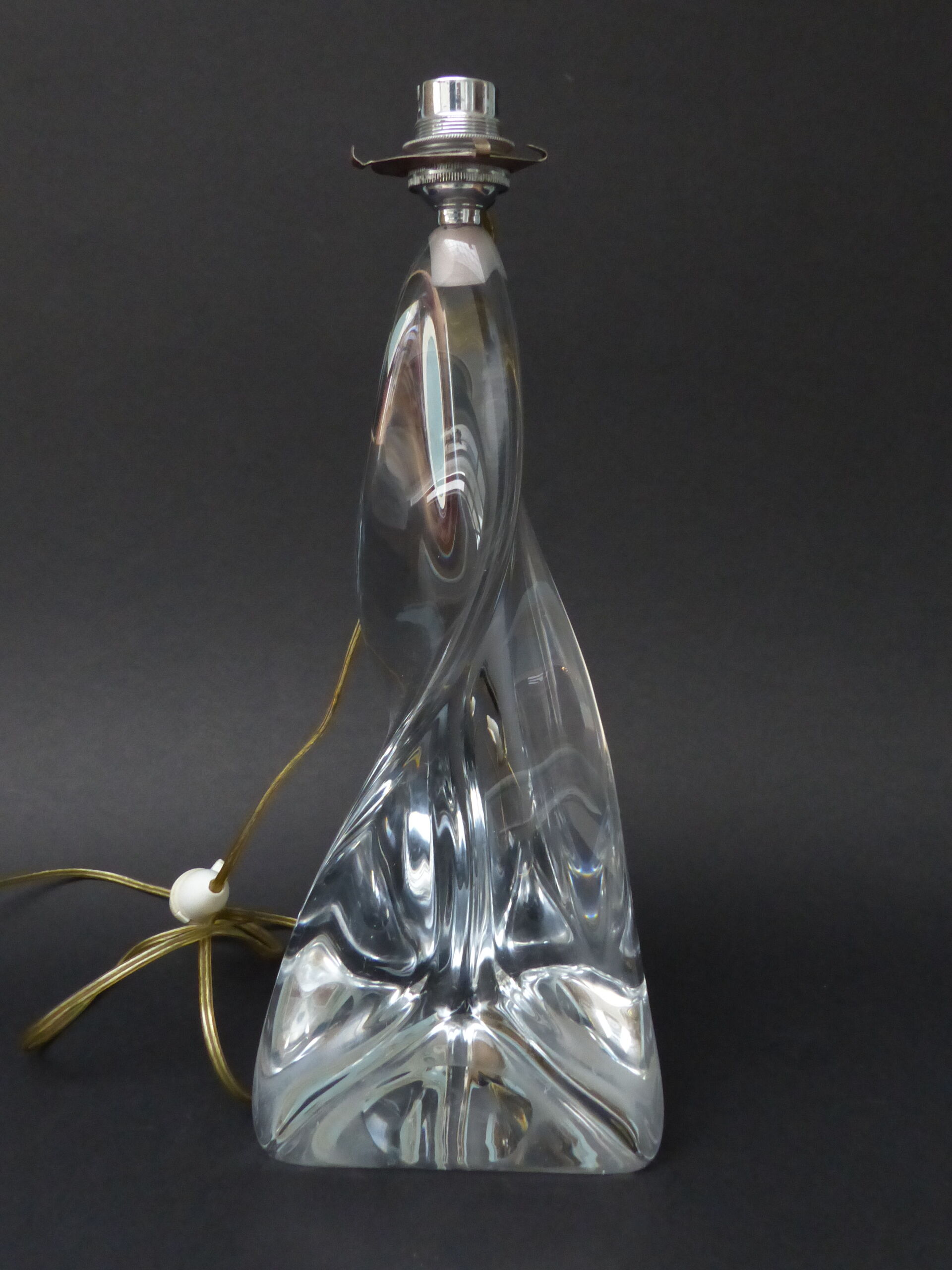 Large lamp foot 70s, crystal of St Louis