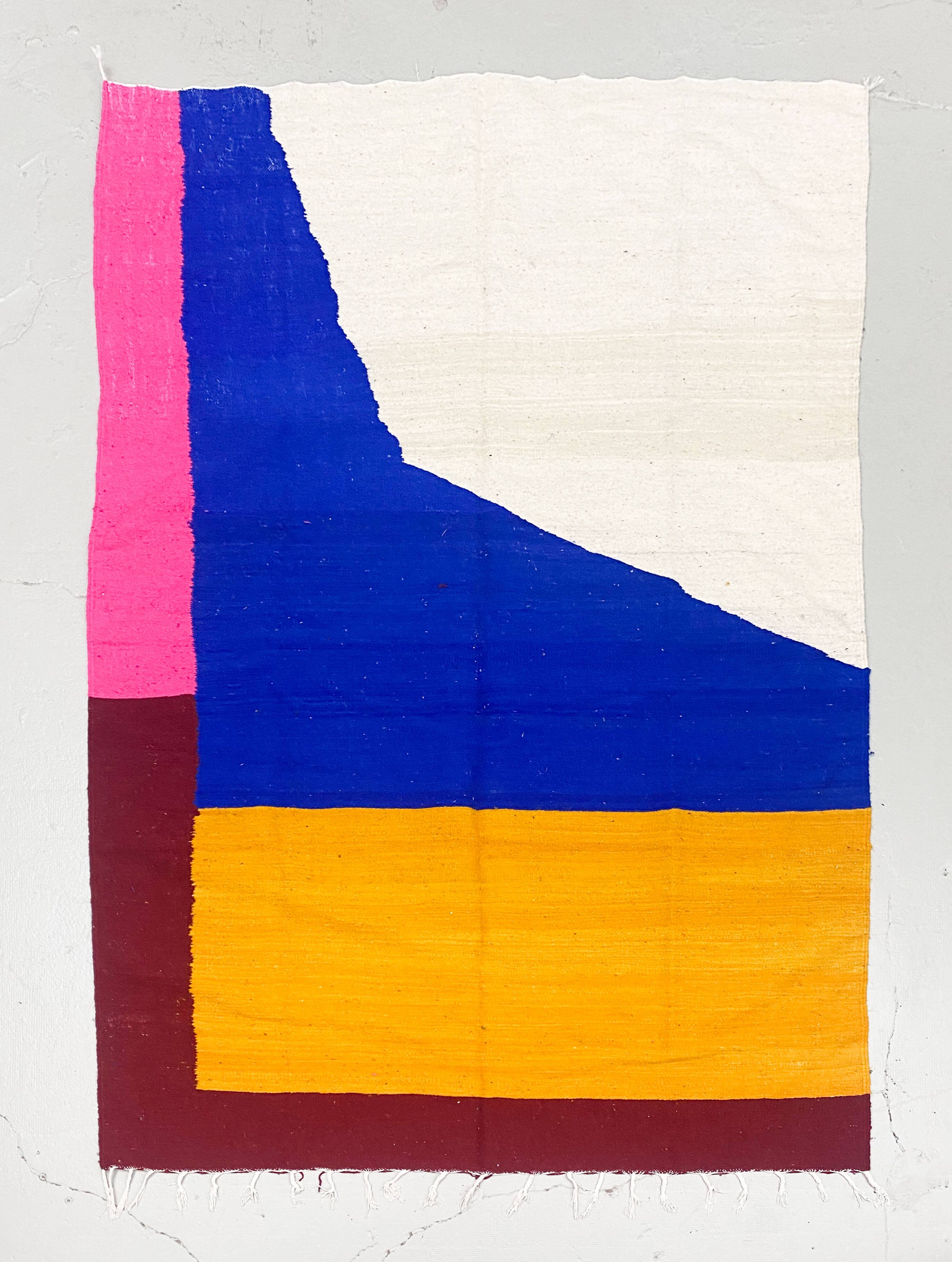 Moroccan Berber kilim in colorful wool 2.93x1.98m