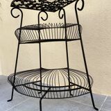 Etagère d'angle en fer forgé vintage