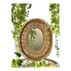 Oval mirror in rattan and wicker, 1970