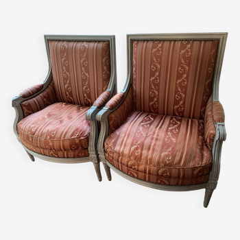 Pair of Louis XVI style armchairs