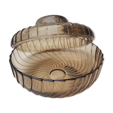 Empty amber glass pocket with lid