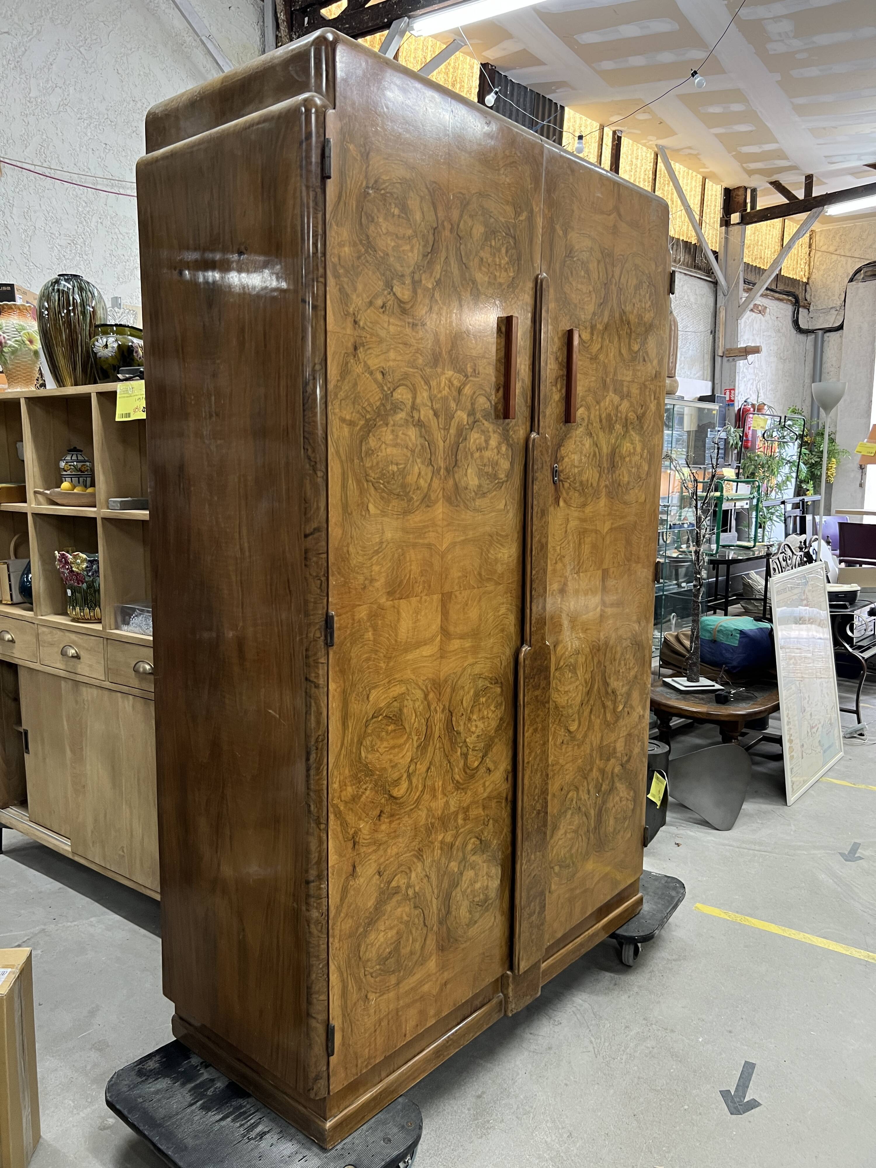 Vintage art deco English wardrobe