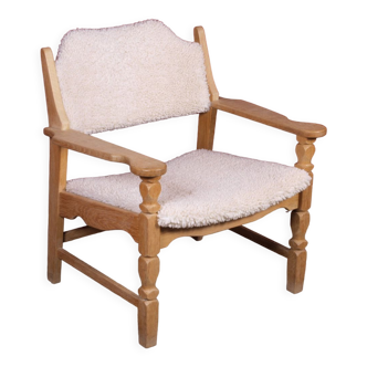 Danish sheepskin lounge chair, 1960s