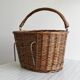Vintage Wicker Basket for Bike, Removable Carrying Basket with Handle