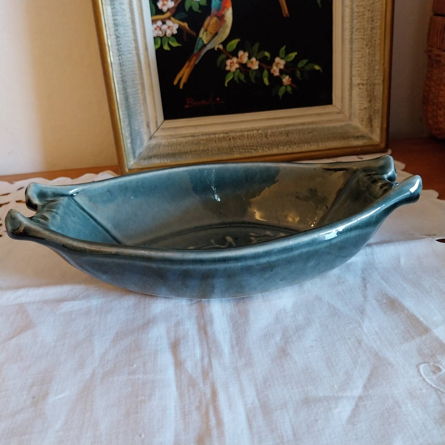 Enamelled ceramic pocket emptier signed Michel Delmotte