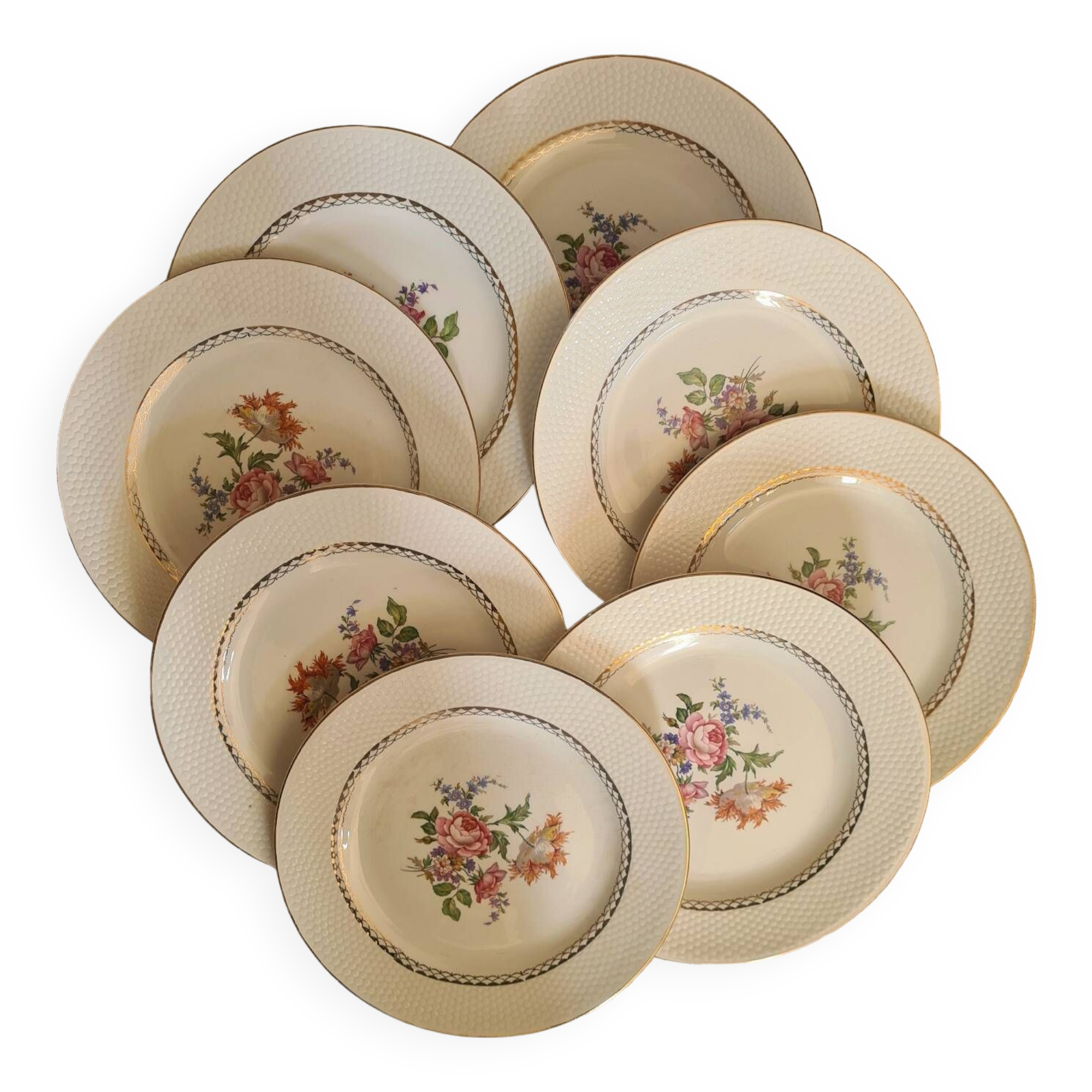 Amandinoise flowered dinner plates