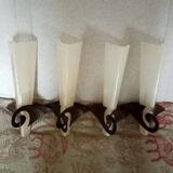 Set of 4 glass wall lights