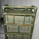 Bedside table with 3 drawers in bamboo and green rattan