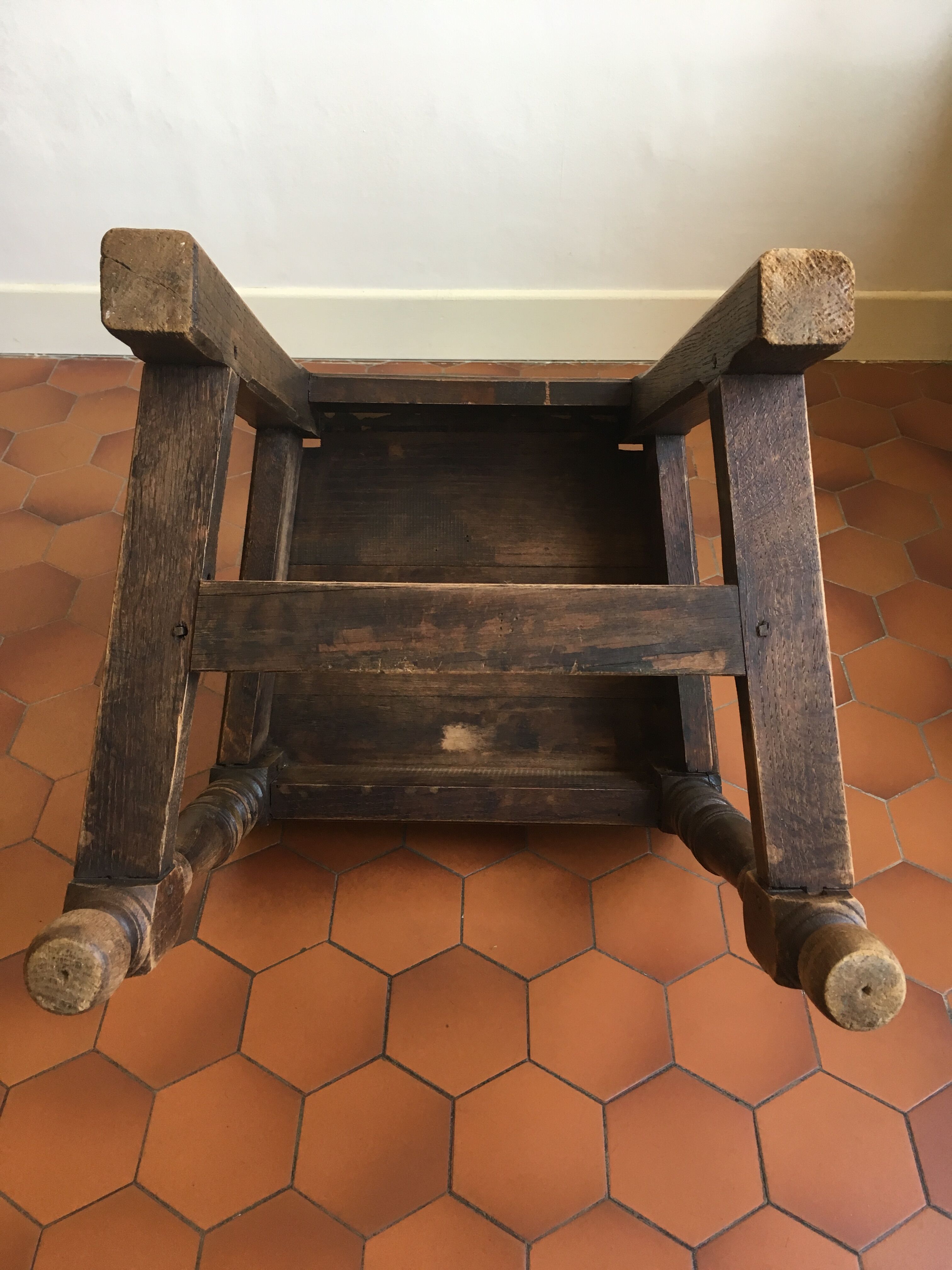 Set of 6 chairs in dark wood rustic