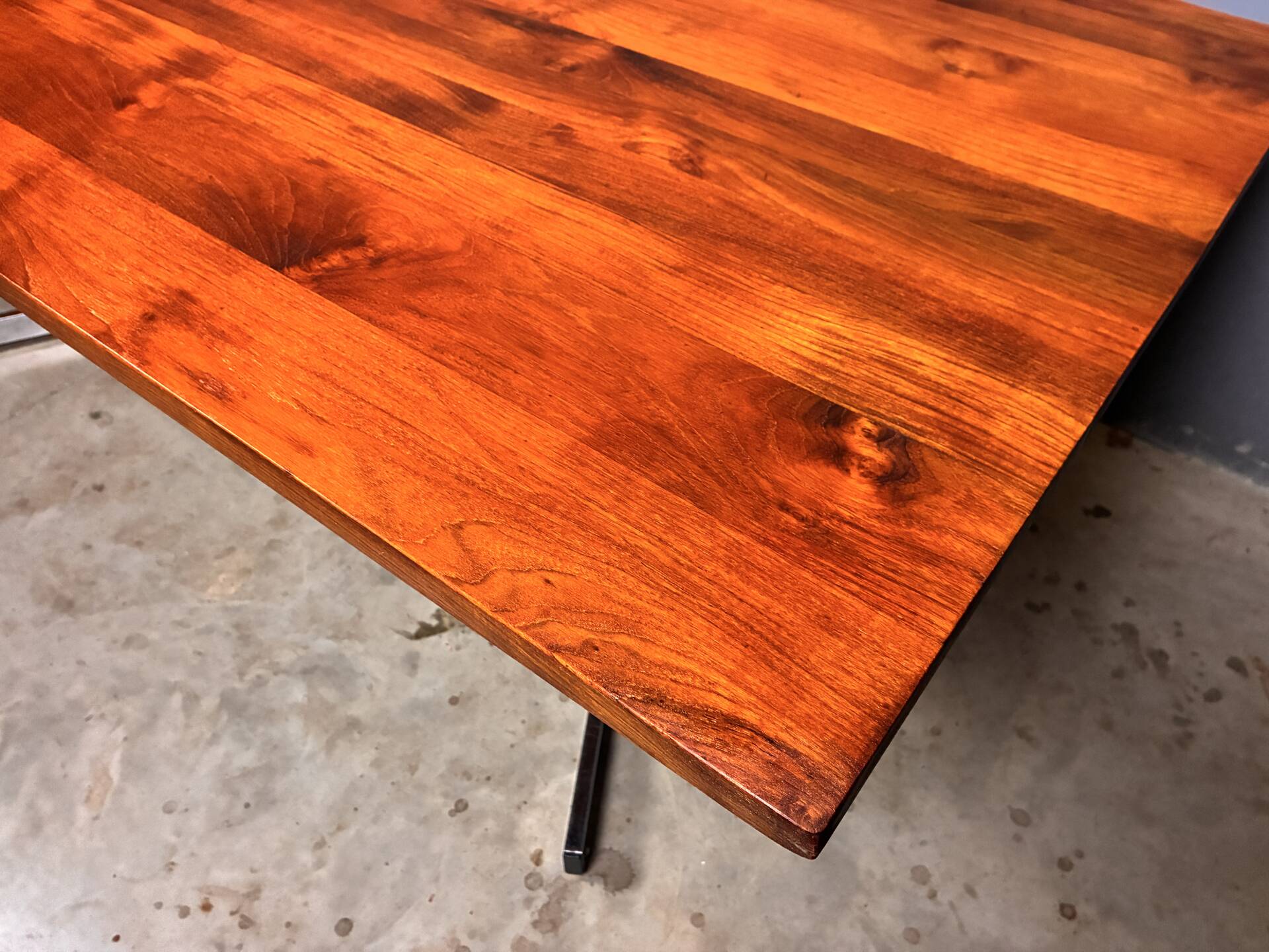 Vintage minimalist dining table chrome teak