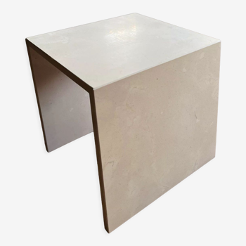 Night table in beige cream marble