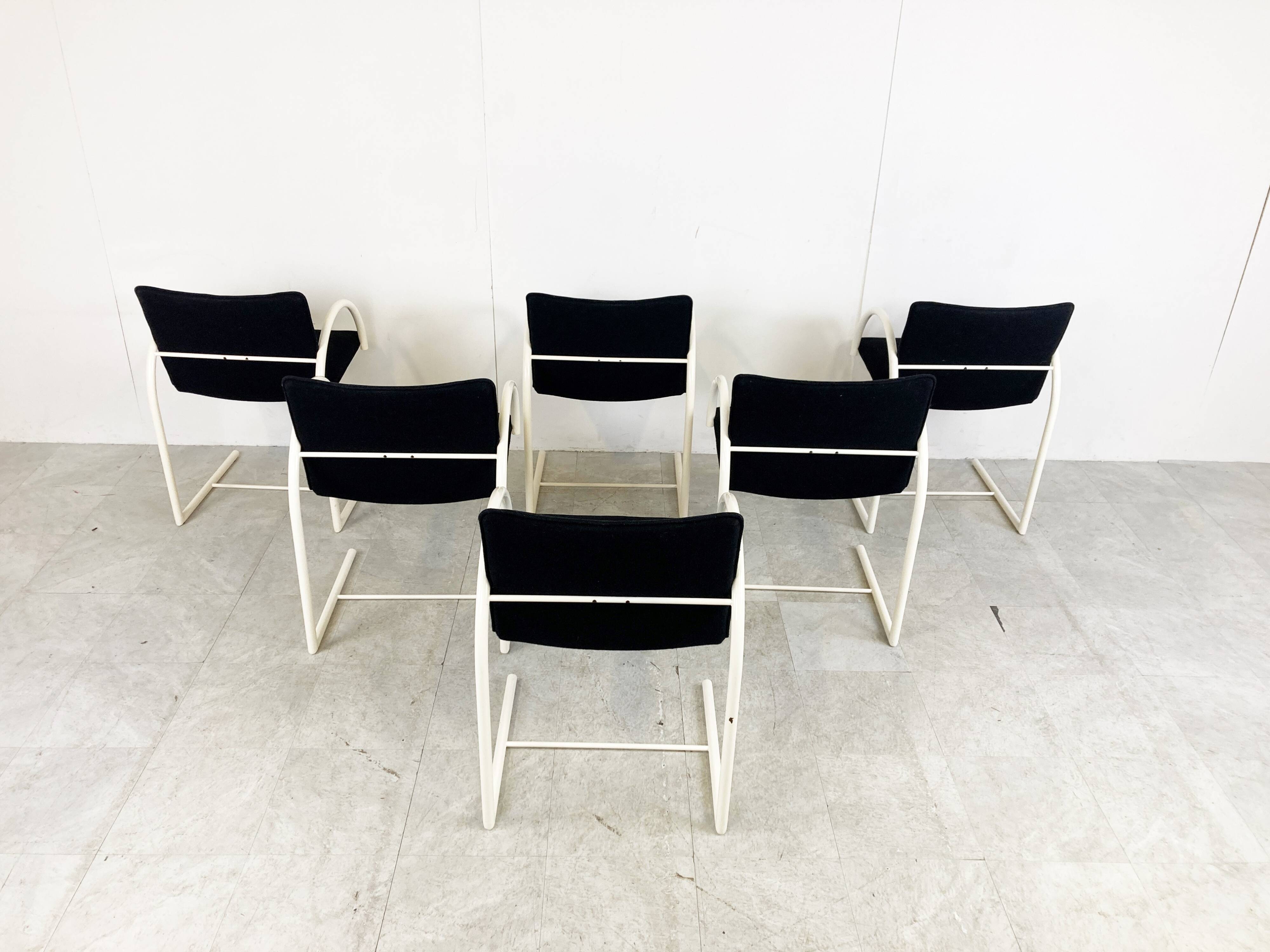 Postmodern cirkel dining chairs by Metaform, 1980s, Set of 6