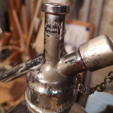 Siphon de bistrot vintage sparklets anglais verre et étain