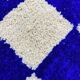 Traditional handmade blue white Berber rug 250cmx150cm