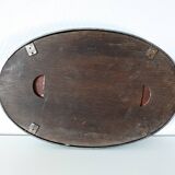 Plateau miroir ancien oval cadre en métal