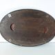 Antique oval mirror tray with metal frame