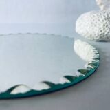 Old round beveled mirror
