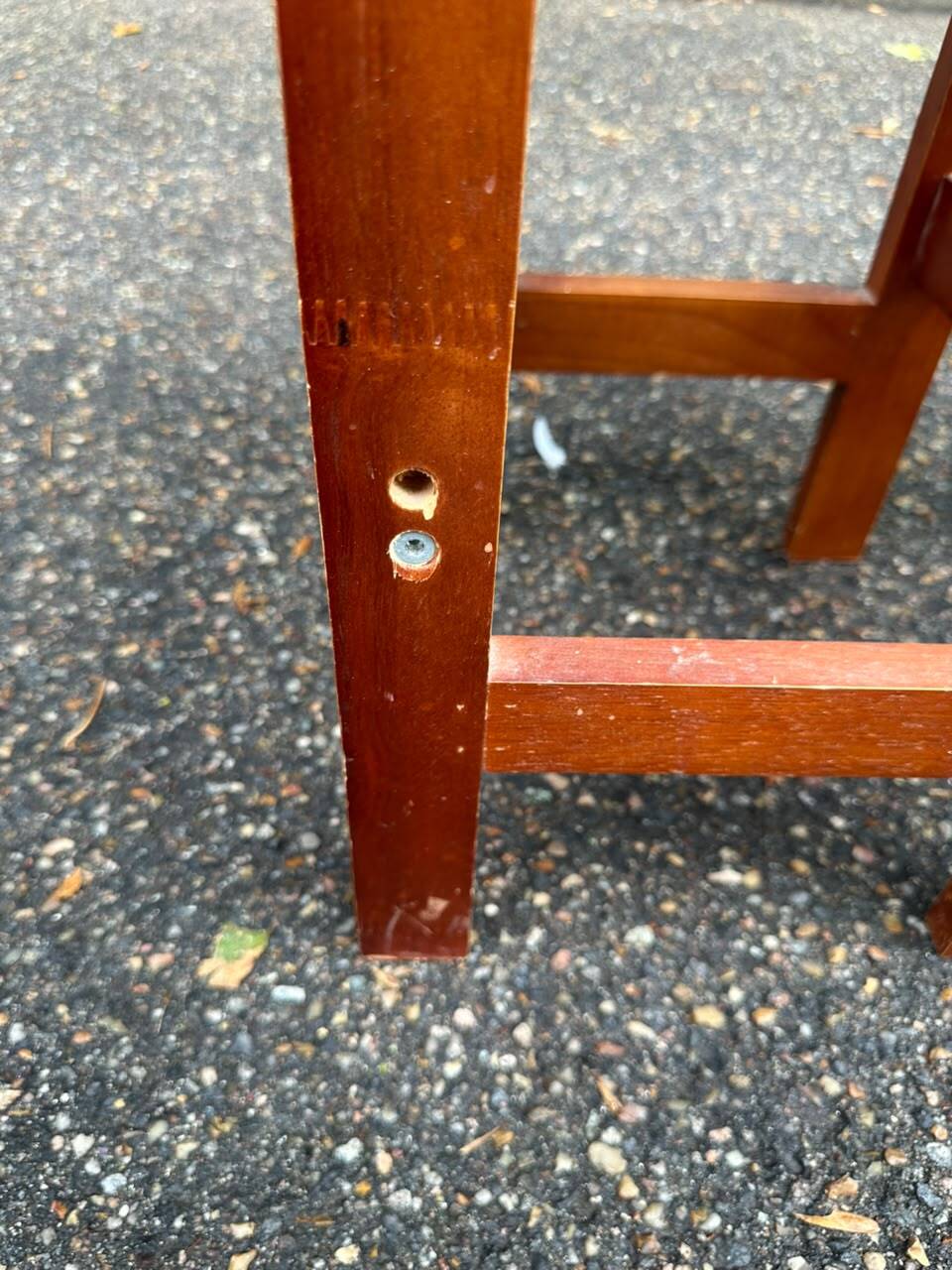 Pair of bar stools / central island in solid wood (H 59 cm)