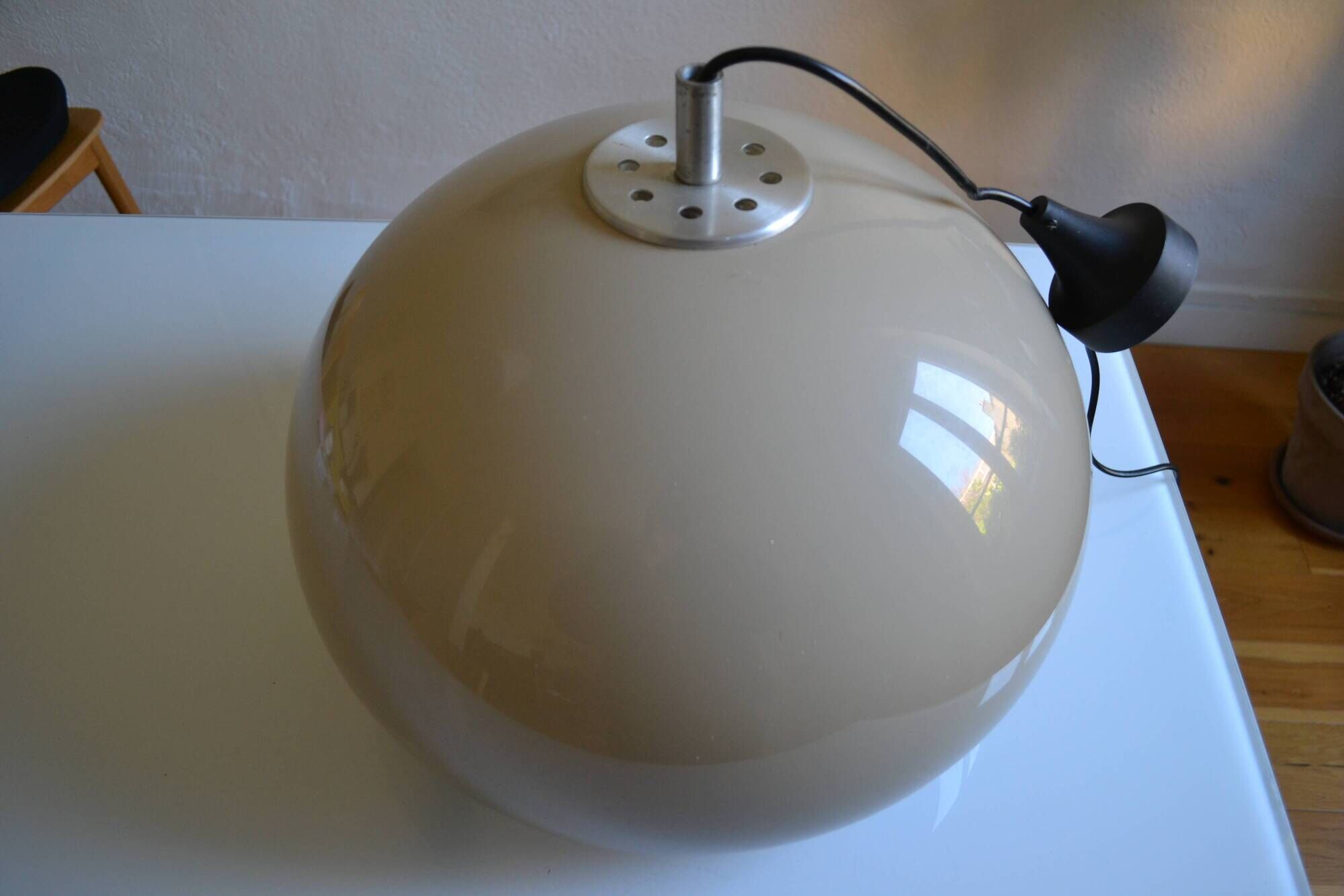 Brown gradient plastic pendant light 1970s