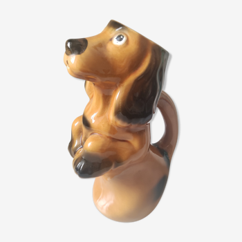Pitcher ceramic carafe vintage dog