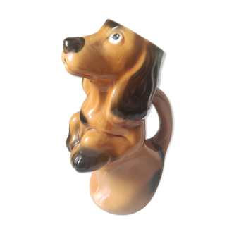 Pitcher ceramic carafe vintage dog