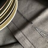 Antique napkins in pure linen tinted in mouse gray