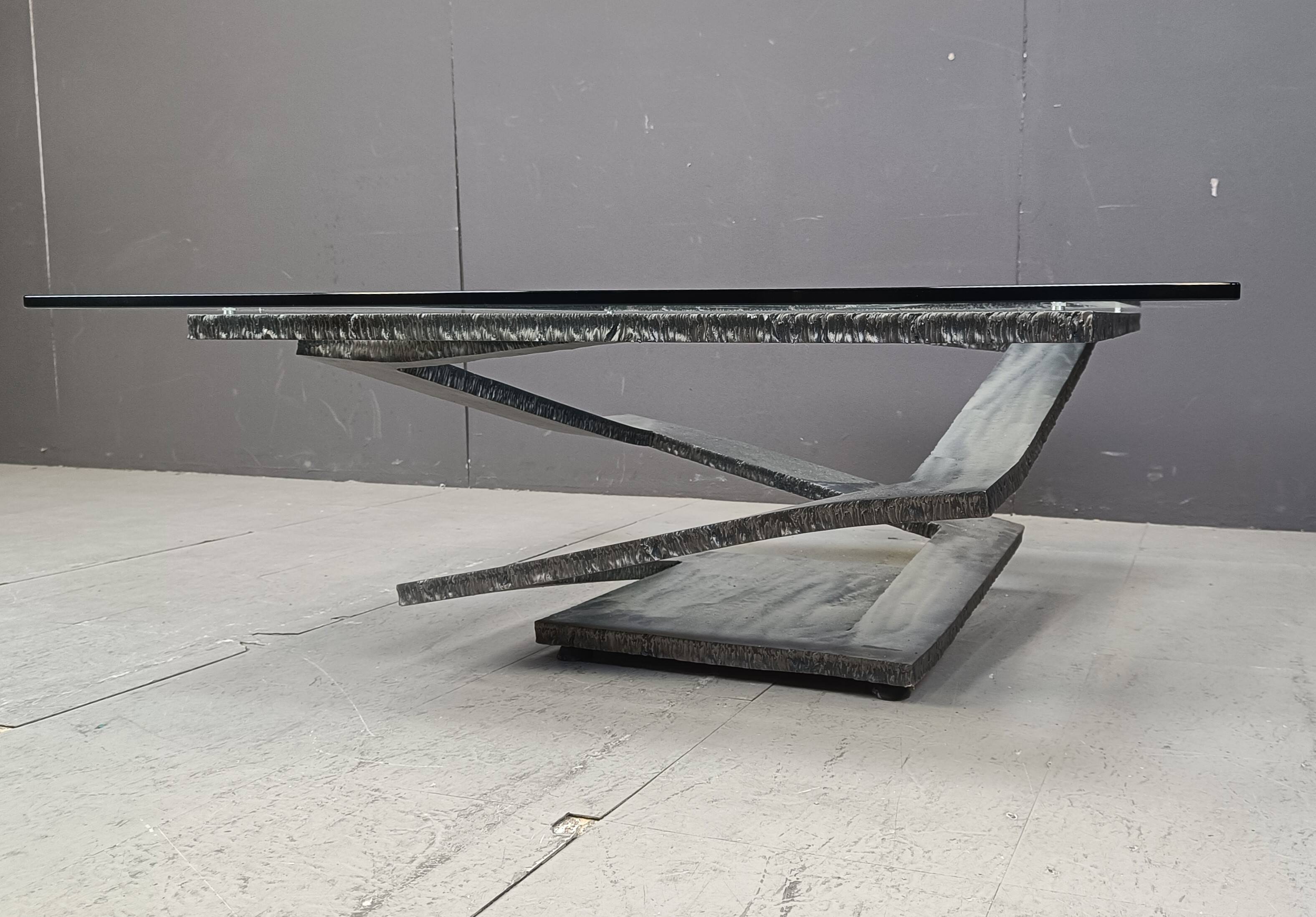Fleur de Fer coffee table by Maurice Barilone, 1980s