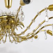 Mid-century floral brass and crystal chandelier by Lobmeyr, 1950s, Austria.